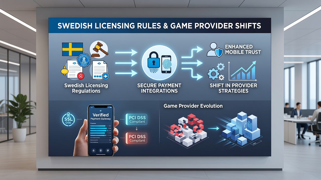 Mobile casino interface showcasing secure payment integration under Swedish rules